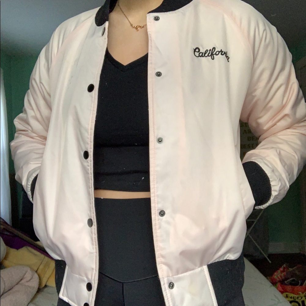☁️Forever 21 Girl Club Pink Bomber Jacket